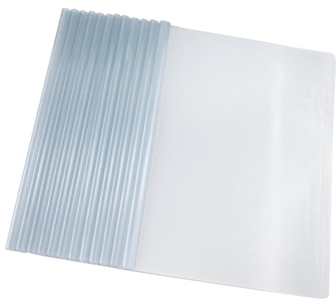 12 Stück Heftumschlag a4 Transparent, Klemmschienen A4 Durchsichtig, Klemmhefter A4 Klemmbinder PP Kunststoff, Bewerbungsmappen