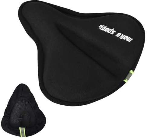 Bike Seat Cushion Cover, Gel Bike Saddle Cover Bicycle Seat Pad Cushion with Waterproof Saddle Cover, Exercise Road Mountain Bikes Comfy Cycling Accessories, Women Men, More Elastic and Soft