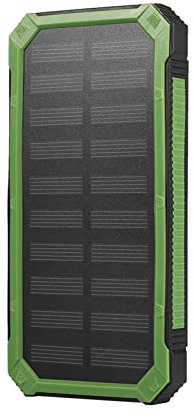 Solar Charger Power Bank 20000mAh, Proporciona Puertos y Linternos USB Duales, Sin Batería, Banco de Baterías Recargables de Cargador Inalámbrico Portátil para, Cámara y Otros Productos (Green)