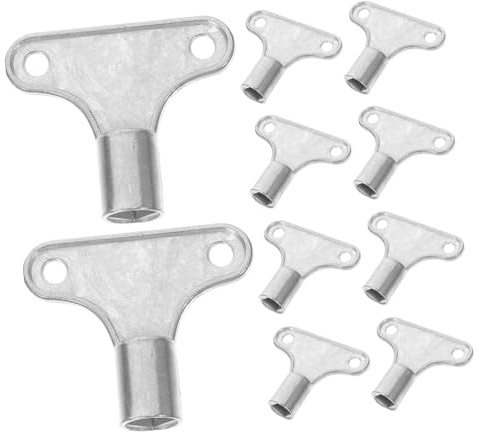 Veemoon 10pcs Metal Radiator Air Vent Key Exhaust Valve Keys for Bleeding Radiators Utility Socket for Supply