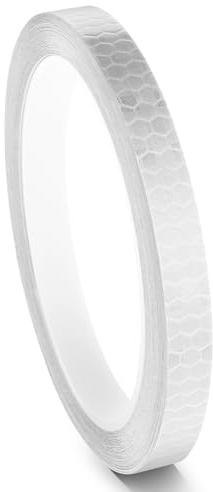 LXUEJIE Cinta reflectante autoadhesiva, 10 mm x 8 m, tira luminosa autoadhesiva, impermeable, de PVC, para deportes al aire libre, bicicleta, casco, remolque, seguridad, (blanco)
