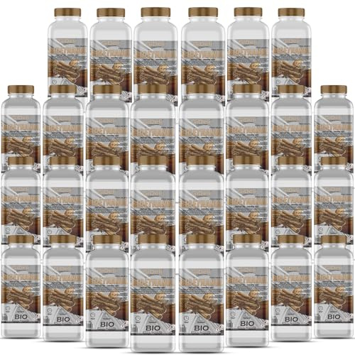 GiDeli Bioéthanol - Lot de 30 x 1 l - Parfum cannelle - 96,6 % d'éthanol - Pour intérieur et extérieur - Sans fumée et suie - Fabriqué à partir de maïs et de betterave sucrière