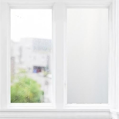 Fensterfolie Milchglasfolie 70 x 150 cm Selbstklebend Sichtschutzfolie Statisch Haftend Dekofolie Anti-Uv Milchglasfolie Blickdichte für Zuhause Und Büro, weiß matt