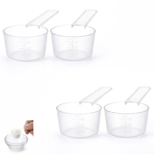 4 Pcs Measuring Scoop, Washing Powder Scoop, 40ml Plastic Spoon, Graduated Scale, for Protein Shake Laundry
