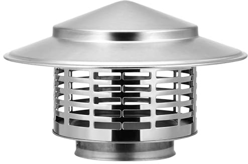 COOPHYA Stainless Steel Rain Cap Chimney Hat Umbrella Shape 75mm Wear-Resistant Bird Debris Barrier Rooftop Chimney Cover