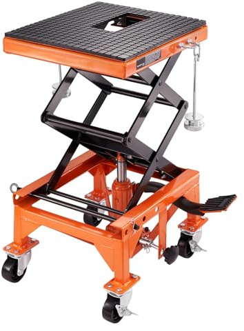 Gatos para Coche Mesa elevadora hidráulica para Motocicleta, Gato de Tijera para Motocicleta de 350 Libras, Soporte de Gato hidráulico operado con pie Gato de elevación