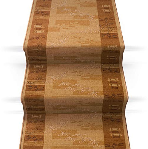 casa pura Treppenteppich Treppenläufer | viele Größen | stilvoller Läufer für den durchlaufenden Treppenbelag | GUT-Siegel | Qualitätsprodukt aus Deutschland (beige 80x1100 cm)