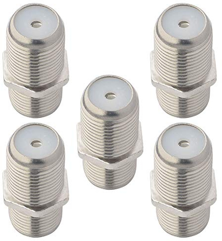 Boobrie Lot de 5 Connecteur F Femelle Connecteur Coaxial Fiche F Femelle Adaptateur d'Antenne TV Raccord F Connecteur de Prise F de Changeur de Genre de Joint de Coupleur
