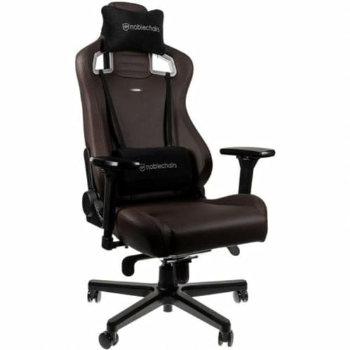 noblechairs Epic Gaming-Stuhl – PU-Hybrid-Leder – Java-Edition – bis zu 120 kg Benutzer – Lendenwirbelstütze – ergonomisch – Kissen enthalten – Heimbürostuhl – Computer-Schreibtischstuhl