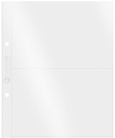 KuschelICH Sammelhüllen für DIN A5 Ordner - 4 Fächer DIN A6 10x15 cm - transparent, dokumentenecht, PP, 10 Stück, für Post-Karten, Fotos, Dokumente