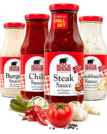 Block House Saucen Set Burger & Chili & Steak & Knoblauch Sauce