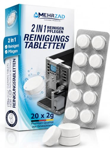 20× Reinigungstabletten für Kaffeevollautomaten - Kompatibel mit Siemens EQ-Series, Bosch, Jura, Philips, Krups, Miele, Melitta – Reinigen, Pflegen & Schützen – Made in Germany
