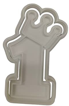 The Cookie Cutter Hub 9 cm corona numero 1 stampo per biscotti e goffratura coordinata per biscotti biscotti argilla decorazione da forno