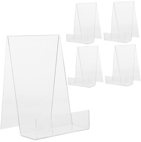 Baluue 5stücke Acryl-buchständer Transparent Mit Vertikalem Design Für Bücher Dokumente Organisieren Raum Sparen Als Kochbuchständer Präsentationsständer Geeignet