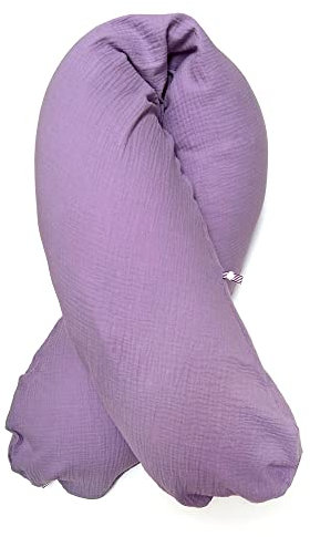 Blausberg Original Theraline Baby – Muslin amningskuddeöverdrag 190 x 38 cm med bobyggfunktion, t.ex. för amningskudden – material Oek-Tex Standard certifierad – tillverkad i Tyskland – gammalrosa