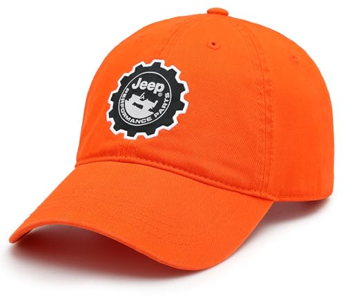 Jeep Hat Performance Parts Gear Logo Heavy Twill Orange Baseball Cap