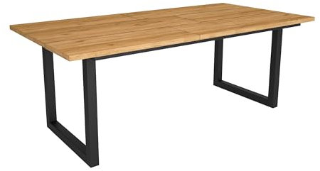 Skraut Home - Mesa de Comedor | 10 Comensales | 200 | Robusta y Estable Gracias a su Estructura y Patas macizas | Ideal para reuniones Familiares | Roble | Estilo Industrial