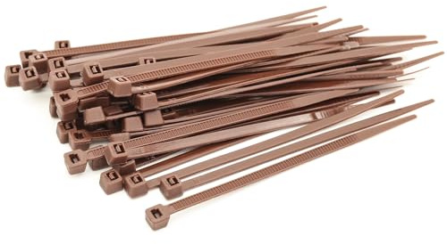 MgcTolBox Brown Cable Ties 4, Small Zip Ties, Self Locking Nylon Cable Ties, Plastic Tie Wraps Perfect for Garden, Home, Office | 100 x 2.5 mm | Brown | 200 Pack