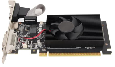 Tarjeta Gráfica para Computadora, GT610 2GB DDR3 64bit 810MHz 600MHz DVI VGA HDMI PCI Express 1.1 X16, Tarjeta Gráfica para Juegos con un Ventilador