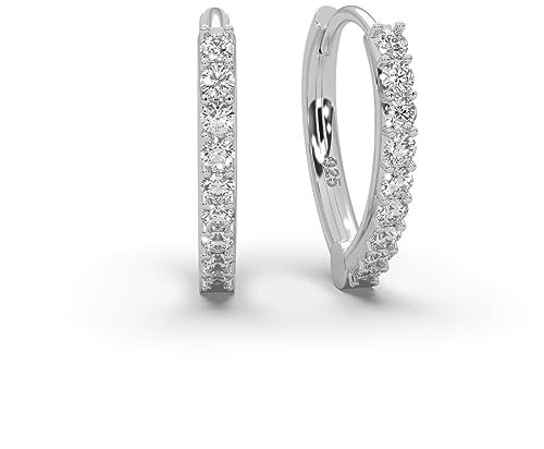 Creolen Silber 925 und Gold/Rosegold vergoldet Damen Ohrringe von AMOONIC | Kreolen klein in Tropfenform mit Zirkonia-Steinen, Schmuck Geschenk für Frauen Freundin Jahrestag Hochzeitstag Geburtstag