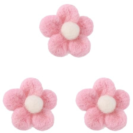 COHEALI 3st Kleine Blumen Zum Basteln Blumen Aus Wollfilz Schaumblumenaufkleber Nadelfilzzubehör Blumenstoff Filzblumen Für Stirnbänder Lila Filzblume Bastelfilz Blumenfilz Mini Haarnadel