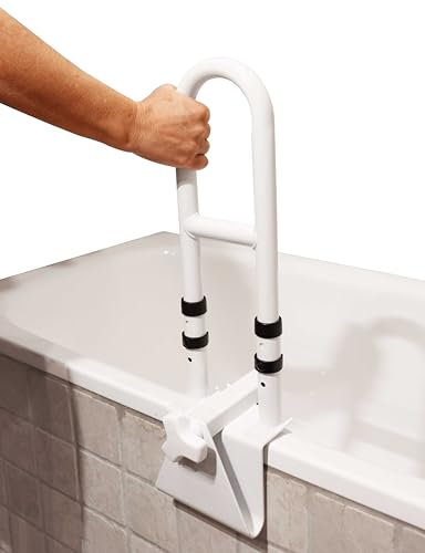 PEPE Mobility Maniglia Accesso Vasca Regolabile (Bordo 5-14 cm), Maniglione Anziani per Vasca da Bagno, Antiscivolo, Installazione Facile