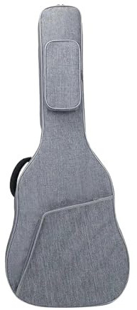 LOVIVER 41-Zoll-Gitarrenkoffer, Rucksack mit 2 Taschen, wasserdichter elektrischer Gigbag, Gitarren-Staubschutztasche für Akustikgitarren, grau
