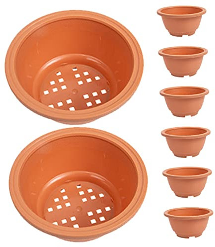 BESPORTBLE 8stücke Kunststoff Pflanztopf Behälter Für Sukkulenten Blumentopf Für Garten Pflanztöpfe Für Anzucht Bruchfest Langlebig Mit Löchern Für Abfluss Einfaches Design