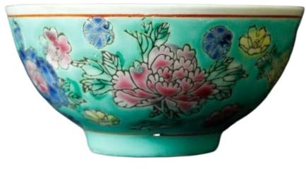 OTENG Porzellan im Hofstil Porzellan-Reisschale im chinesischen antiken Palaststil, 4,5 Fabrikwaren, handbemalte Pastell-Millionen-Blumenschale aus Keramik, Porzellanschale aus Keramik
