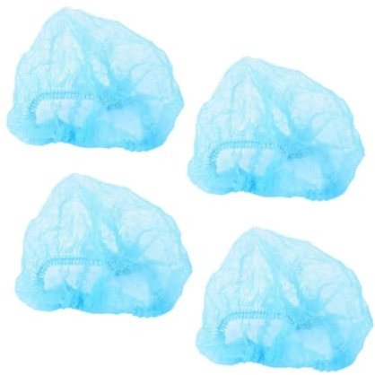OUNONA 10stücke Einweg-vlieshauben Einweg-duschhauben Bouffant Make-up-hauben Stretch-staub Zum Reinigen Von Make-up Blau