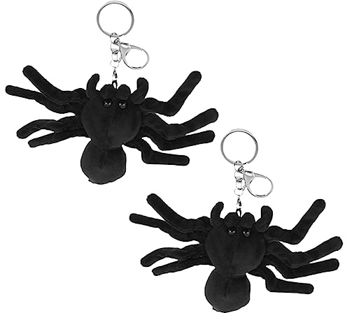 BESTYASH 2pièces Porte-clés Araignée Peluche Amusante Décoration Halloween Pour à Accessoire Original Et Léger