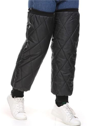 RUVOO Rodilleras Voleibol Rodilleras Gym Fundas cálidas for piernas, Rodilleras Impermeables for Motocicleta, Protectores for Deportes al Aire Libre con Cremallera Rodilleras Balonmano(Black)