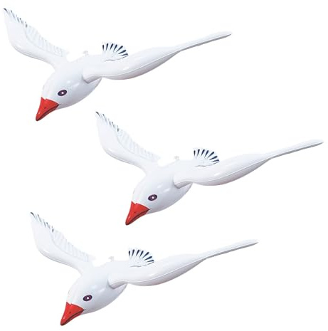 SAIIURV 3 Pièces Mouette Gonflable, 62CM Gonflable Mouette Piscine Flotteur PVC Jouet pour Enfant Adulte Piscine Accessoires Plage D'été Décorations Carnaval Halloween Soirées à Thème (3PCS)
