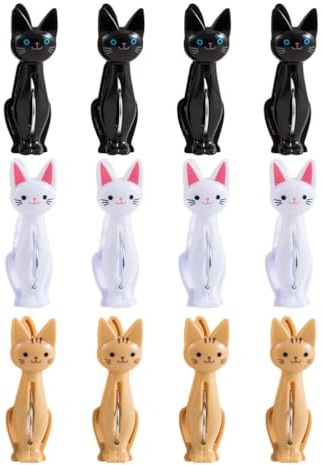 ULTECHNOVO 12Er Set Winddichte Kleiderklemmen Kunststoff 7X2X2Cm Starke Kleidung Clips Für Wäsche Trocknen Cartoon Clipclips Für Haushalt Küche
