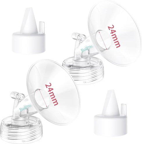 24MM Flange and Duckbill Valve Set Compatible with Spectra S1 S2 9 Plus, Wide Mouth Breast Pump Replacement Parts, Multiple Size Options 13–30mm, Not Original Accessories