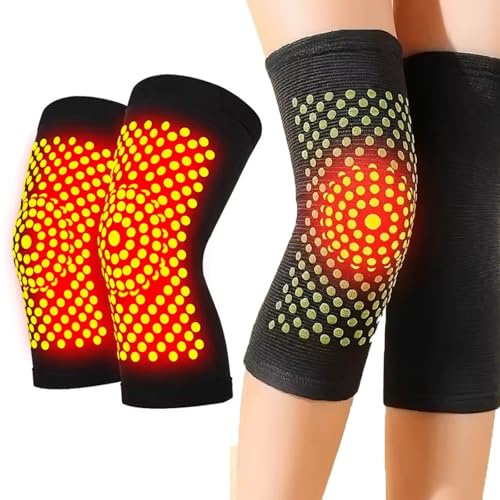 TMRBBesty Ginocchiere Autoriscaldanti,Ginocchiere Calde,Ginocchiera Riscaldata,Tutore per Ginocchio Compresso,Per riscaldamento invernale,Fitness sportivo,Nero