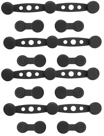 LUMOOM Lot de 12 boucles magnétiques en silicone pour friteuse à air chaud, aimants pour friteuse à air chaud, aimants pour papier sulfurisé Airfryer, accessoires pour friteuse à air chaud, noir