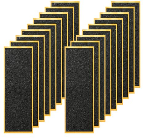 SYEYCW 18 Pcs Foam Grip Tape Fingerboard, 110 x 38mm Adhesive Fingerboard Stickers, Black Foam Skateboard Grip Tape Stickers, Non Slip Finger Skateboard Tapes, for Fingerboards