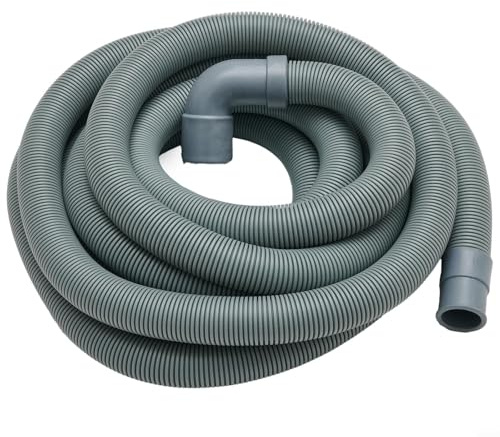 Mixabloem 4 Metre Extra-Long Drain Hose Waste Pipe for Washing Machine and Dishwasher – PP Extension Pipe, 22–23 mm Elbow & 20–21 mm Outlet Compatibility, Flexible