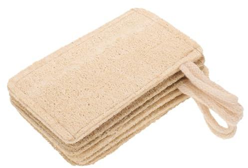 ifundom 6pcs Loofah Dishwashing Sponges Kitchen Cleaning Scrub Pads with Good Absorption Ability and Easy to Use, Natural Beige Loofah for Efficient Kitchen Cleaning