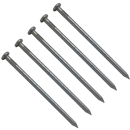 TERF® 150mm X 6.0mm Galvanised Round Wire Nails 150mm (6 inch) X 6.0mm Round Nail For Soft and Hard Timber Wood Joinery Construction Furniture Craft Decking Fence Multi Purpose - Pack of 10