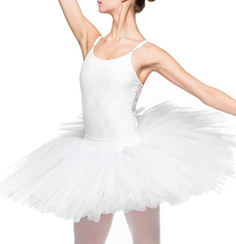 Arabesque Damen klassisches Tutu (Ballettkostüm) Ballett Tutu Rock 6 -lagiger Tüll Odetta (Weiß, M/L)