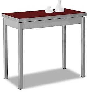 ASTIMESA Buchtyp Küchentisch, Metall, Rot, 80 x 40 cm bis 80 x 80 cm
