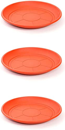 Desconocido Plato para Maceta Plástico PVC (Marrón)/ Platillo Maceta/Pack 3 Platillos Marrones/Bandeja de Plástico para Maceta Redondo (Marrón) (Pack 3, 28cm)