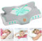 Elviros Cuscino in Memory Foam Ortopedico Cervicale per Dolore al Collo Cuscino Ergonomico per Dolore alla Spalla Cuscino di Sostegno del Collo, Grigio Argento, 64 x 12.5/10.5 x 38 cm