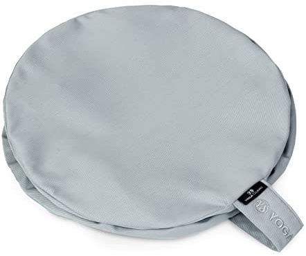 Yoga Studio Coussin de méditation cylindrique européen de rechange | Coton bio | Housse amovible lavable uniquement | Avec poignée de transport (gris clair)