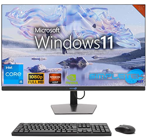 SIMPLETEK - Ordenador todo en uno de 24 FHD 60Hz Core i5 Windows 11 | 8GB RAM SSD 240GB | Casa, Trabajo