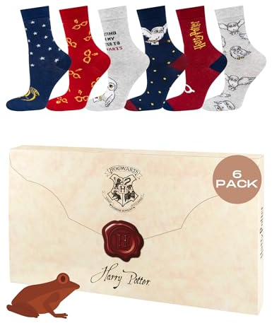 Wizarding World Harry Potter Chaussettes Homme & Femme - Cadeau Drôle 35-45 | socks originaux en coton, idée anniversaire rigolote