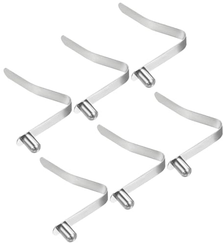 PATIKIL 9,5x6mm Kajak Paddel Clips, 6er Pack Zeltstangen Clips aus Stahl, V-förmige Einzelpin-Druckknopf-Federclips zur Fixierung von Rohren für Camping und Kajakfahren