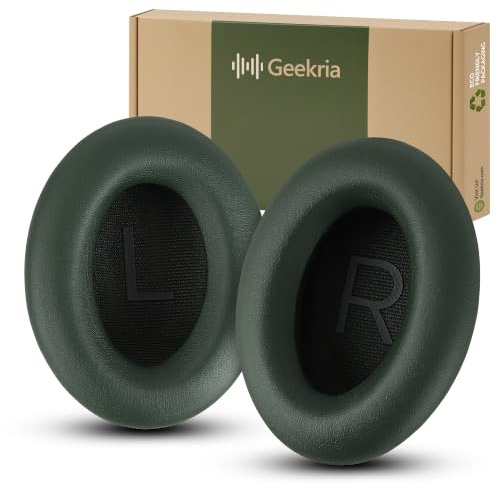 Geekria Replacement Earpads for Bose QuietComfort QC45, QC35 II/35, QC25, QC15, QC SE, SoundTrue & SoundLink AE2 Headphones, Ear Cushion Repair Kit with Video Guide (Green)